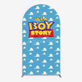 Aperturee - Aperturee Blue Cloud Its A Boy Story Baby Shower Arch Backdrop